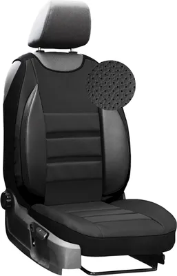 Obrázok produktu pre moto-MOLTICO Poťahy sedadiel do auta - Chránič sedadiel do auta univerzálnej veľkosti - Podložka pod sedadlo do auta - Ekologická koža - Čierna