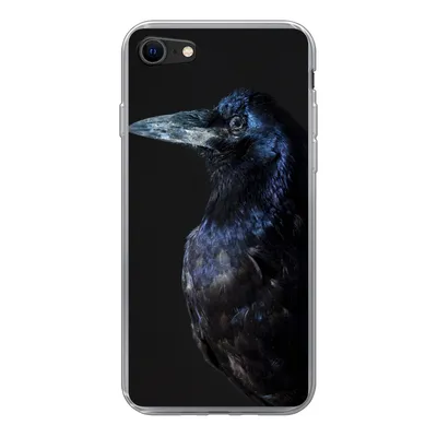 Produktbild von MuchoWow® Handyhülle Schutzhülle Hülle für iPhone SE 2020 Vogel - Tiere - Schwarz Silikon Softcase Handy Hülle - Kartenbesitzer