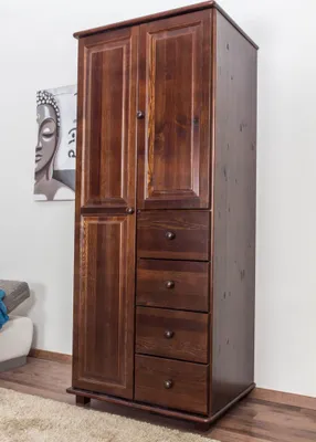 Produktbild von Dielenschrank Landhaus Kiefer, Farbe: Nuss 190x80x60 cm