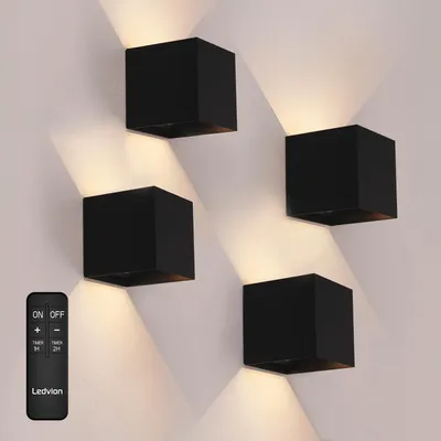 Produktbild von Ledvion 4er set Wiederaufladbare USB C Wandleuchte inkl. sensor Warmweiß
