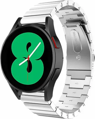 Produktbild von Strap-it Metallarmband - Kompatibel mit Samsung Galaxy Watch Armband 42mm Ersatzarmband Edelstahl - Faltschließe - Hochwertiges Material - für Smartwatch 20mm Armband Silber