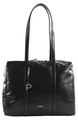 Productafbeelding van PICARD Leer shopper schoudertas Peakline Shopper Black zwart
