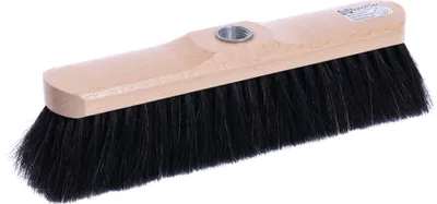 Produktbild von BawiTec Rosshaarbesen 30cm Naturhaar-Borsten weich lackiertes Buchenholz mit Gewinde ohne Stiel