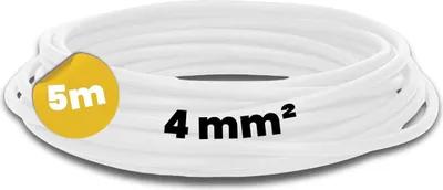 Produktbild von Kalitec 5 Meter H07V-K 4 mm² weiß Verdrahtungsleitung I Aderleitung flexibel I Litze 4mm2 I Verdrahtung feindrätig I Einzelleitung I Kabel eindrähtig für Schaltschrank I Schaltdraht