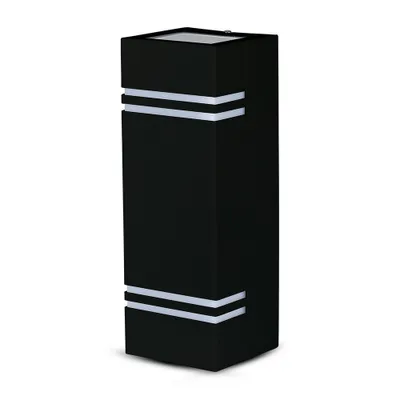 Image de Lampe murale d'extérieur V-TAC - Fixations murales haut-bas - Support GU10 - IP44 - Noir mat