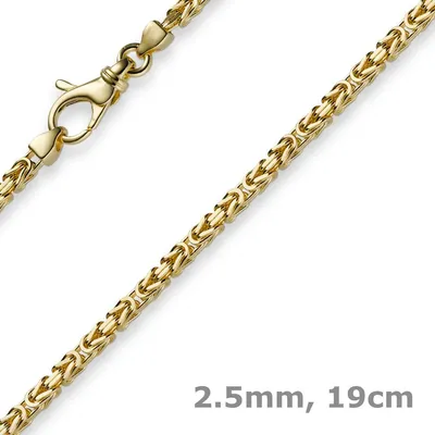 Produktbild von 2,5mm Armband Armkette Königskette aus 585 Gold Gelbgold 19cm Uni