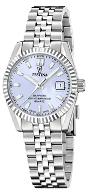 Produktbild von Festina F20087/3 Damen-Quarzuhr Stahl/Hellblau mit Saphirglas