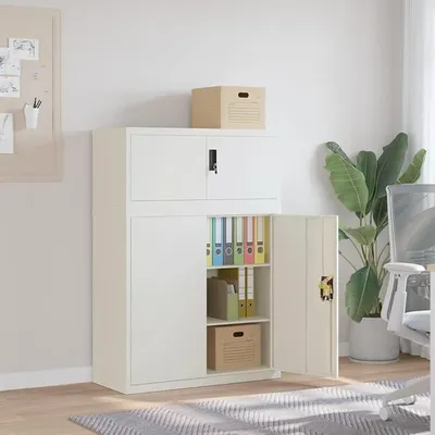 Produktbild von Aktenschränke Abschließbare Metallschrank 90 x 40 x 130 cm Werkzeugschrank Büroschrank Abschließbar Weiß Stahlschrank Mehrzweckschrank Metall