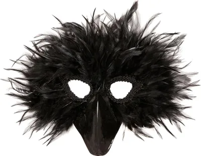 Immagine prodotto di Maschera da uccello con piume nere