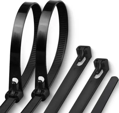 Zdjęcie produktu dla Opaski czarne wielokrotnego użytku 7,4 X 450 /100szt
