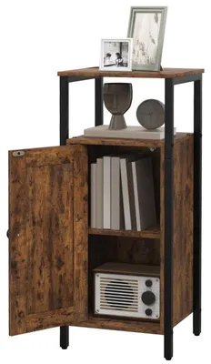 Produktbild von Industrieller Beistelltisch mit Stauraum | Farbe: Rustikales Braun | Abmessungen: 30x34x80 cm