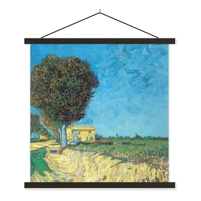 Produktbild von MuchoWow® Textilposter Die Allee bei Arles - Vincent van Gogh 120x120 cm mit schwarzem Rahmen - Aufhängungsset