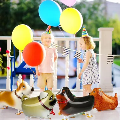 Produktbild von 6 Stück Luftwalker Tierballons - Helium Folienballons für Festdekoration und Geschenke