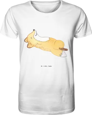 Produktbild von Mr. & Mrs. Panda T-Shirt Fuchs Crunches Größe XL - Weiß - Geschenk, Baumwoll-T-Shirt, Herren-T-Shirt, Fitness, Bio-Shirt, Shirt, Fitnessstudio, Bauchpressen, Tshirt