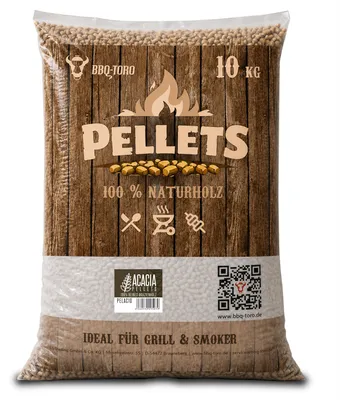Produktbild von BBQ-Toro Acacia Pellets aus 100% Akazienholz, 10 kg, Grillpellets, Akazienpellets für Grill und mehr