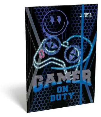 Produktbild von Mappen mit Gummiband "Esports Gamer on duty", Karton, A5, LIZZYSULI 7460149003