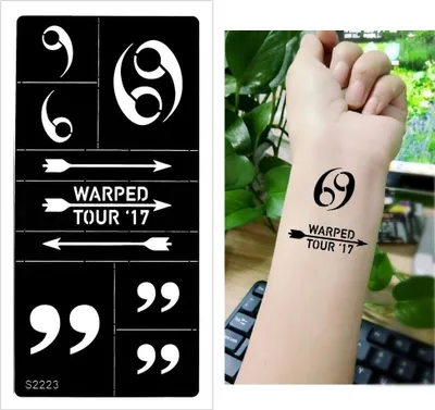 Produktbild von Henna Tattoo Schablone Airbrush Stencil Krebs Sternzeichen