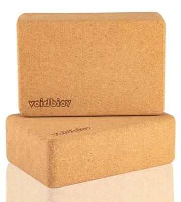 Image de Ensemble de deux blocs de yoga en liège, dimensions 23 x 15 x 7,5 cm, surface antidérapante, idéal pour le Pilates