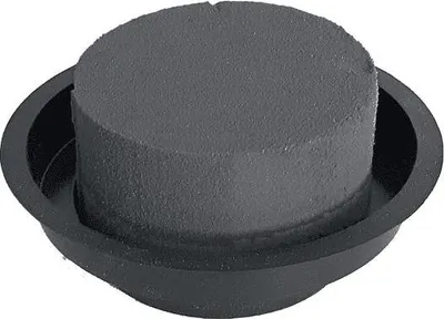 Produktbild von OASIS® Black Ideal Nass-Steckmasse Zylinder LEJNA in Kunststoffschale, schwarz, 5cm, Ø12cm - Nasssteckschwamm