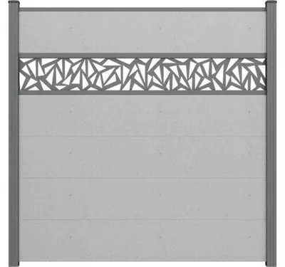 Produktbild von Zaun Hauptelement GroJa BasicLine Triangle 180 x 180 cm concrete grey