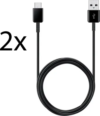 Produktbild von 2x Typ-C Ladekabel für Original Samsung Galaxy S23+, S23, S23 Ultra Datenkabel 1,2m schwarz USB-Ladegerätkabel Aufladekabel Type-C Charging-Cable
