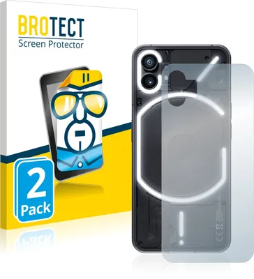 Produktbild von 2x Für Nothing Phone (1) (Rückseite) Schutzfolie BROTECT Displayschutz Display Schutz Folie Klar Transparent