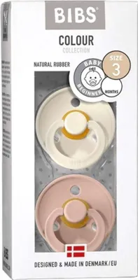 Produktbild von BIBS COLOUR 2-PACK BLUSH & IVORY 18m+ Schnuller (Hevea Kautschuk)