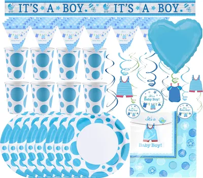 Produktbild von Babyparty-Set - It's a Boy (47-teilig) Es ist ein Junge Babypinkeln Gender Reveal Party
