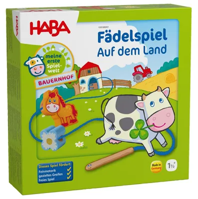 Productafbeelding van Boerderij-rijgspel, ontwikkelingsspeelgoed van hout, geschikt voor kinderen vanaf 18 maanden