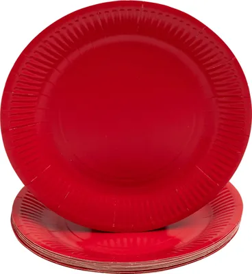 Image de Pronappe 25x 20 Assiettes en carton rondes, 23 cm Rouge 79215I