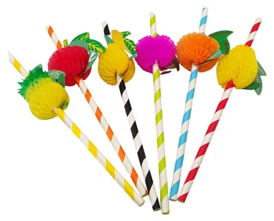 Papierstrohhalme 50 Stück bunt 19,7 cm für Partys