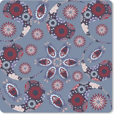 Produktbild von MuchoWow® Mauspad Mousepad Paisley - Blumen - Muster 20x20 cm - Mousepads - Maus Mat - Pad - Mausunterlage - Desk Mat - Bureauartikeln