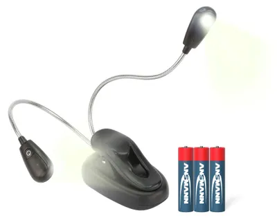Produktbild von ANSMANN Klemmleuchte Twinflex - Flexible Leselampe dimmbar, batteriebetrieben