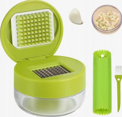 Obrázek produktu pro Lis na česnek a nasekávač z nerezové oceli zelený