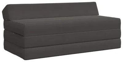 Image de Canapé-lit pliant vidaXL, gris foncé, 120 x 60 x 49 cm, tissu