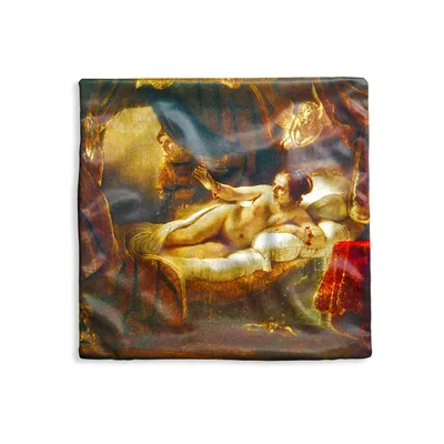 Obrázek produktu pro MuchoWow® Povlak na polštář - 60x60 - Danaë - Obraz, Rembrandt van Rijn - Dekorační povlak na polštář