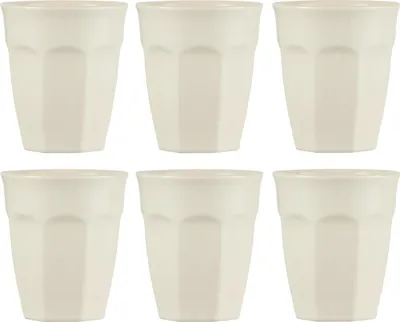 Produktbild von 6er Set Cafe Latte Becher Mynte Butter Cream cremeweiß 200ml Steingut Ib Laursen