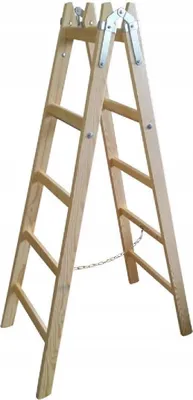 Image de Echelle de peintre en bois Echelle double Escabeau Echelle en bois 5nombre de barreaux 2x5 9669