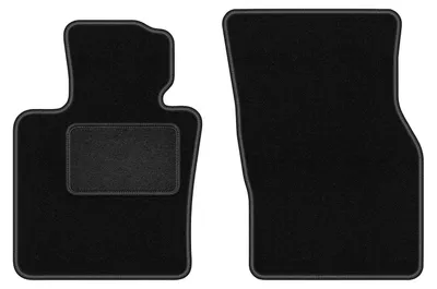 Produktbild von Velours-Fußmatten Vorne passend für Mini Cooper F55 (5 Türen, Bj. 2014-) –  schwarz, passgenau, mit Befestigungen set 2 Stk. - STANDARD