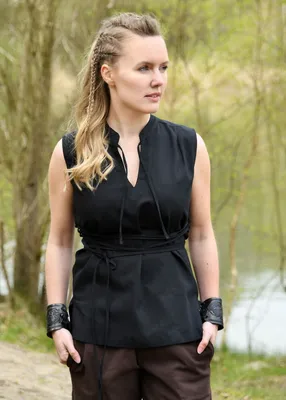 Produktbild von Ärmellose Mittelalter-Bluse Levke, schwarz : L Größe: L