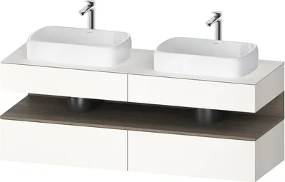 Produktbild von Duravit Qatego Konsolenwaschtischunterbau, 2 Auszüge, 2 Schubkästen, 2 Ausschnitte, 1600x550x600mm, Nische Eiche Terra, QA4779035840010