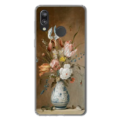 Produktbild von MuchoWow® Handyhülle Schutzhülle Hülle für Huawei P20 Lite (2020) Stilleben mit Blumen - Alte Meister - Malerei Silikon Softcase Handy Hülle - Kartenhalter