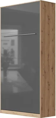 Produktbild von SMARTBett Schrankbett Standard  Wildeiche/Anthrazit Hochglanz 90 Vertikal