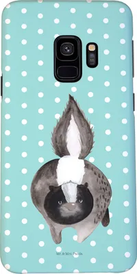 Produktbild von Mr. & Mrs. Panda Samsung Galaxy S9 Handyhülle Stinktier Angriff - Türkis Pastell - Geschenk, Hülle, Stinker, Drohung, Skunk, Wildtier, Cover, Handycover, Smartphone