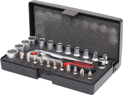 Produktbild von KS Tools 917.0626, Steckschlüssel-Satz, 1/4 Zoll, Imperial, 26 Kopf/Köpfe, 1/4 Zoll, Chrom-Vanadium-Stahl