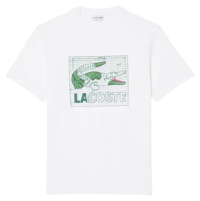 Immagine prodotto di Lacoste - T-shirt "Grid" da uomo, cotone GT19789 (L) (bianca)
