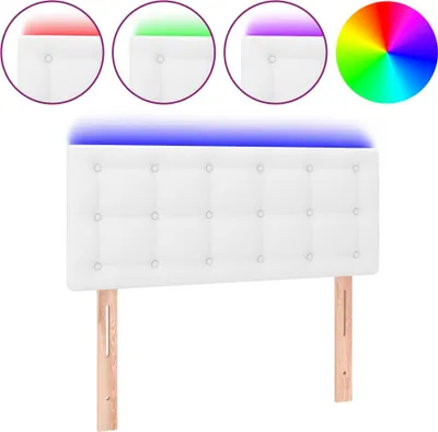 Obrázek produktu pro vidaXL LED čelo postele bílé 100x5x78/88 cm Imitace kůže