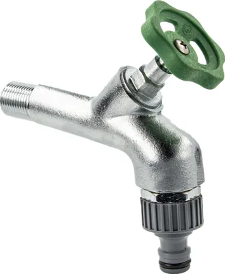 Produktbild von tecuro Auslaufventil 1/2 Zoll, Handrad-Oberteil, Steckkupplung - Messing mattverchromt