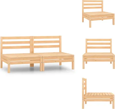 Produktbild von vidaXL Garten-Mittelsofas 2 Stk. Massivholz Kiefer -  Gartenmöbel-Sets