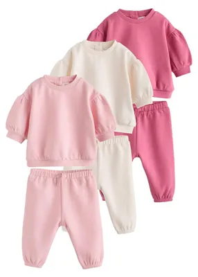 Produktbild von NEXT Baby Mädchen Sweatshirt und Jogginghose im Set Rosa numeric_80-numeric_86